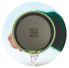 Circular & Co Pahar refolosibil ecologic - crem & verde 12oz [2]