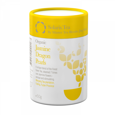 Verde - Ceai Organic Iasomie "Perlele Dragonului" Frunze Cilindru 50gr