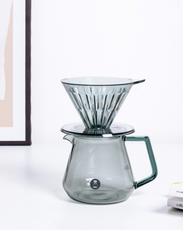 Brewer Set PCTG Dripper 01 "Crystal Eye" Timemore 360ml - Negru transparent [1]