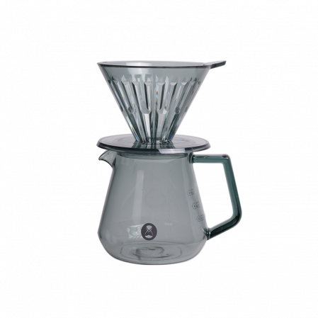 Server - Brewer Set PCTG Dripper 01 "Crystal Eye" Timemore 360ml - Negru transparent