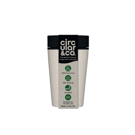 Circular&Co. ⚡ NEW - Circular & Co Pahar refolosibil ecologic - crem & negru 8oz