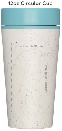 Circular & Co Pahar refolosibil ecologic - crem & verde 12oz [14]