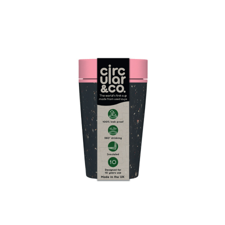 Circular&Co. ⚡ NEW - Circular & Co Pahar refolosibil ecologic - negru & roz 8oz