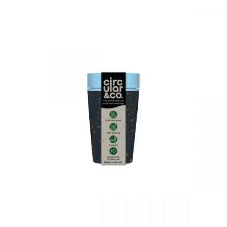 Circular & Co Pahar refolosibil ecologic - negru & teal 8oz [15]