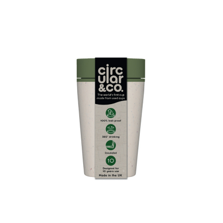 Circular&Co. ⚡ NEW - Circular & Co Pahar refolosibil ecologic - crem & verde 8oz