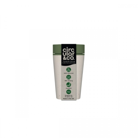 Circular & Co Pahar refolosibil ecologic - crem & verde 8oz [11]