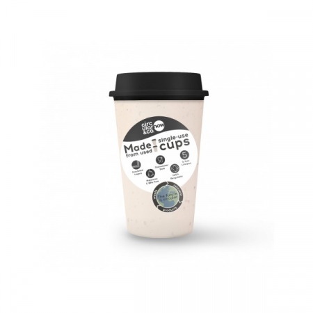 Circular NOW Pahar refolosibil ecologic - crem & negru 12oz [5]