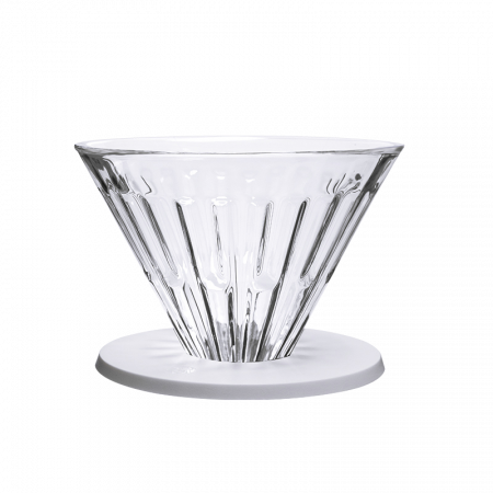 Dripper - Dripper Sticla V02 cu suport din plastic rezistent "Crystal Eye" Timemore -  Alb