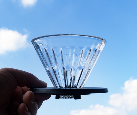 Dripper Sticla V01 cu suport din plastic rezistent "Crystal Eye" Timemore -  Alb [5]
