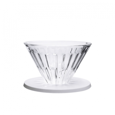 Dripper - Dripper Sticla V01 cu suport din plastic rezistent "Crystal Eye" Timemore -  Alb