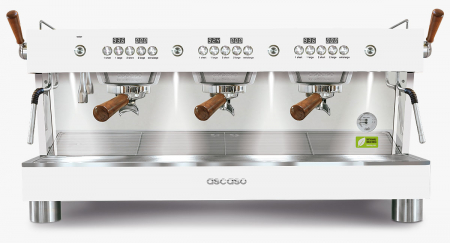 Ascaso - Ascaso Espressor Barista T Plus 3 grupuri - Alb cu Lemn