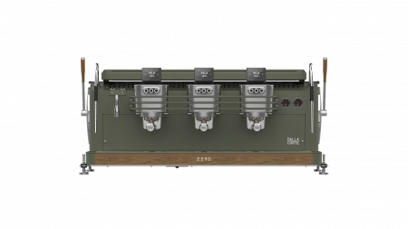 Espressoare Manuale Profesionale - Dalla Corte Espressor Zero Classic 3 Grupuri - Olive Green cu Lemn