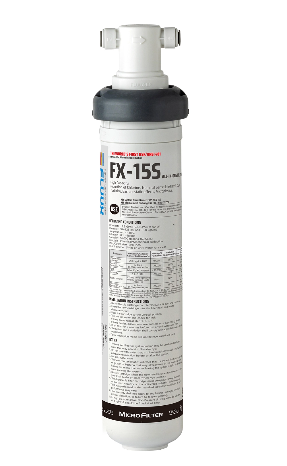 Fluux - Fluux Filtru microfiltrare apa Fx-15S