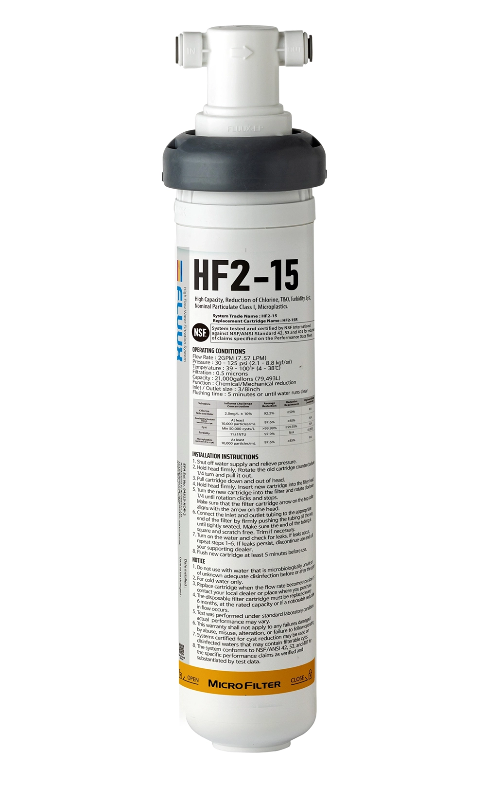 Fluux - Fluux Filtru microfiltrare apa HF2-15