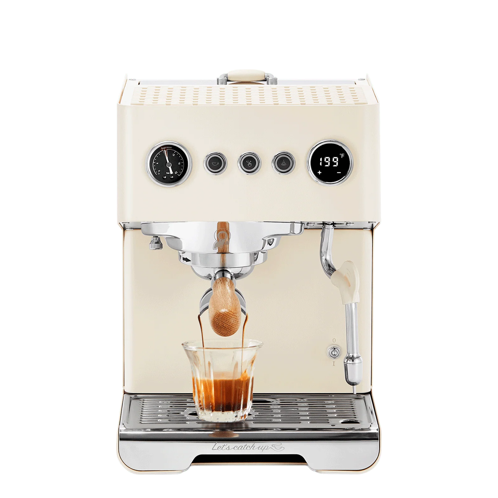 Gemilai - Gemilai Ele G3028A - Espressor pentru acasa, Sistem Hybrid Boiler, Pompa dubla, OPV reglabil, Portafiltru 58 mm - Ivory White