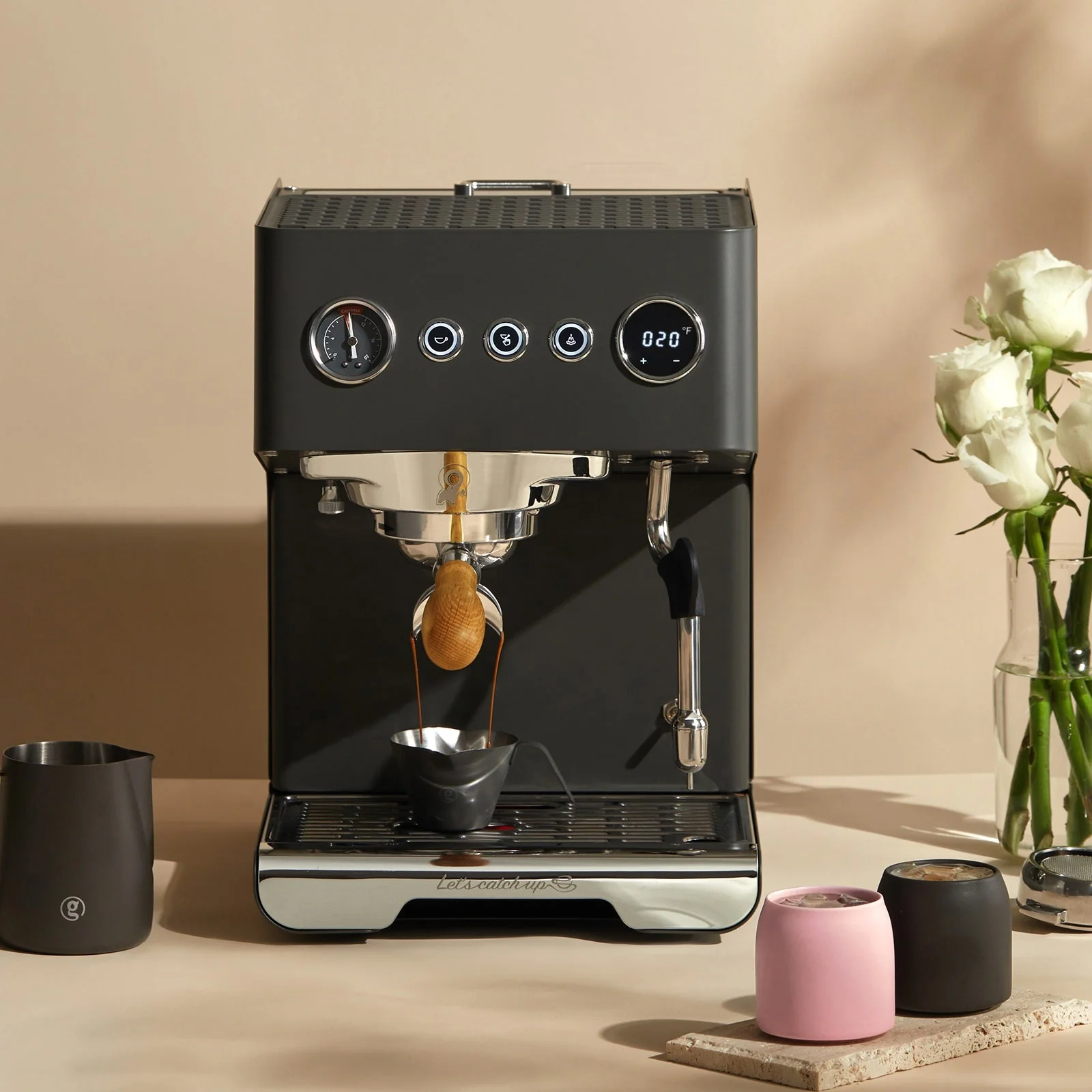 Gemilai Ele G3028A - Espressor pentru acasa, Sistem Hybrid Boiler, Pompa dubla, OPV reglabil, Portafiltru 58 mm - Rock Grey [5]