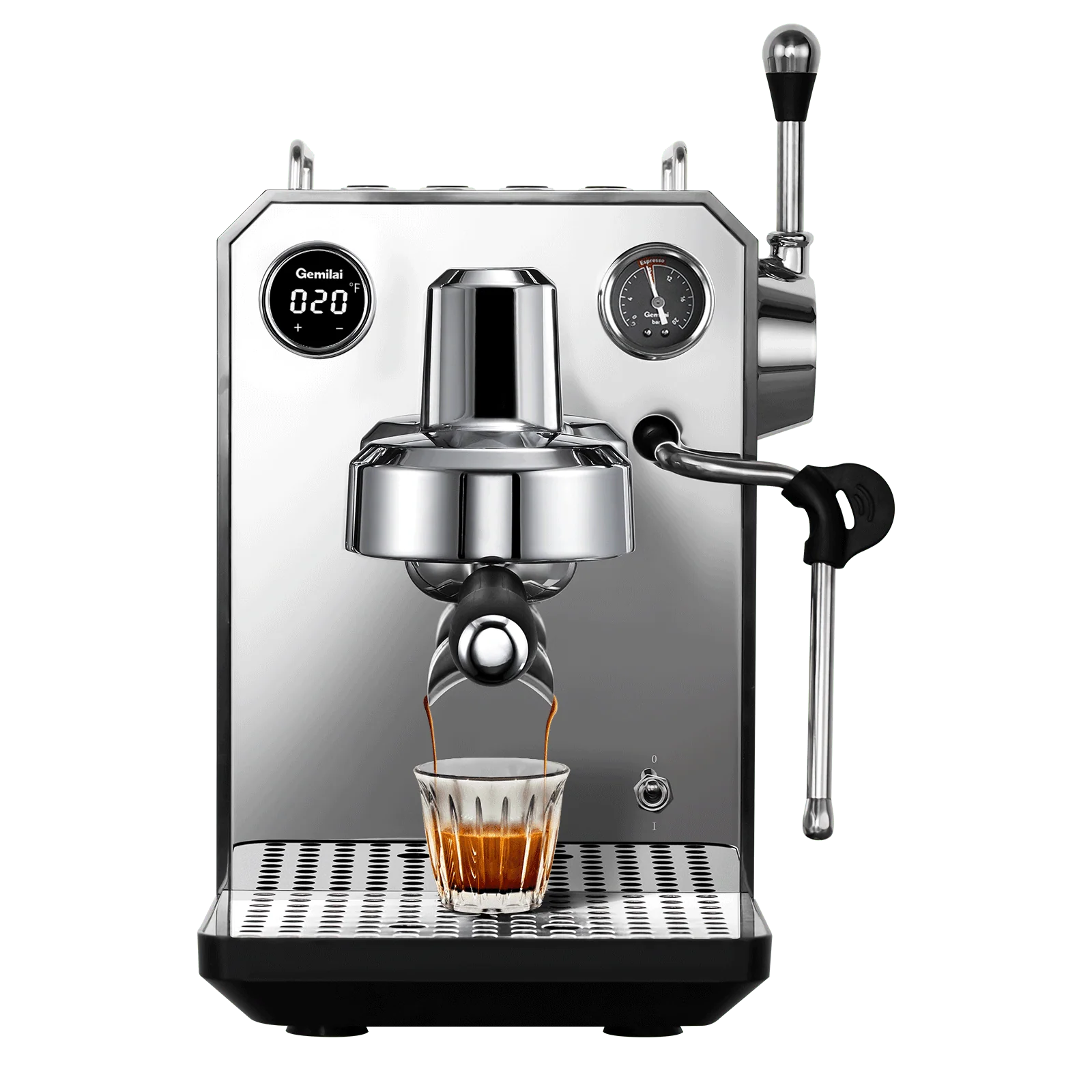 Gemilai - Gemilai G3006 - Espressor pentru acasa, Pompa vibranta, Thermoblock cu PID, Portafiltru 58 mm - Metalic Silver