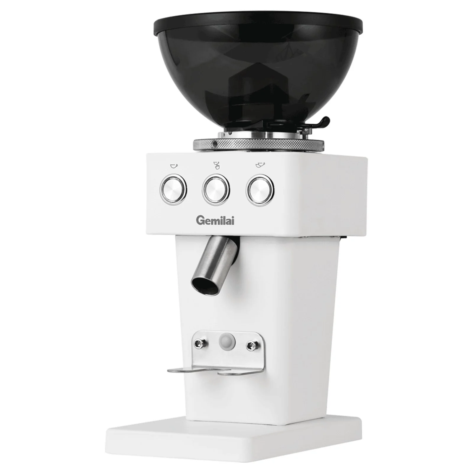 Gemilai G9015C - Rasnita cafea pentru acasa, Cutite plate 64 mm din inox, Dozare temporizata, Tehnologie anti-statica - White