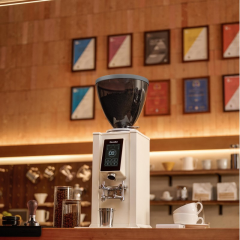 Gemilai G9026A - Rasnita cafea profesionala HoReCa, Cutite plate 83 mm inox, Hopper 12 kg, Display LCD - Alb [5]