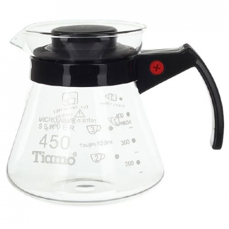 TIAMO - Server Sticla 450ml Tiamo - Negru