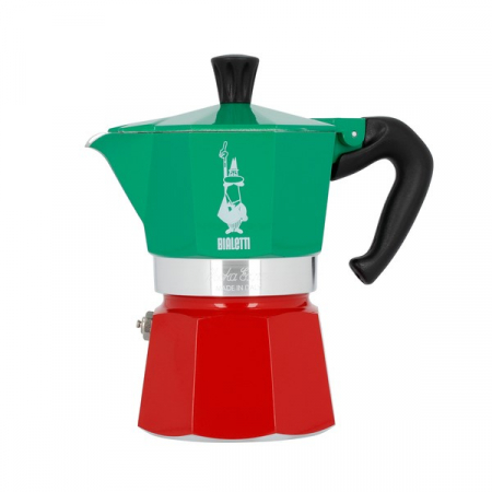 Bialetti - Bialetti Moka Pot Express Italia 3 cupe 150 ml - Rosu si Verde