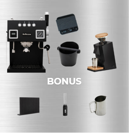 Pachete barista - Pachet Barista Silver: Bellezza Espressor Bellona Dual Boiler, PID - Negru + Eureka Rasnita Mignon Single Dose - Alb