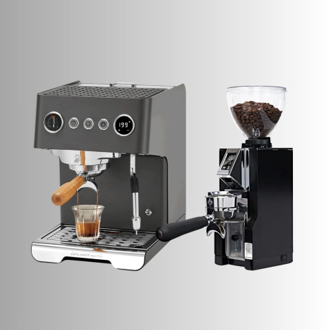 Pachet Home Barista Gemilai: Espressor Gemilai Ele G3028A - Eureka Mignon Libra 65 All Purpose  - Negru