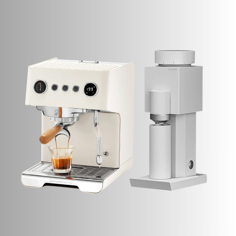 Pachet Home Barista Gemilai: Espressor Gemilai Ele G3028A - Rasnita Timemore Bricks 01S - Alb