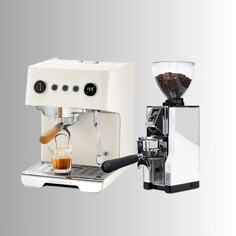 Pachet Home Barista Gemilai: Espressor Gemilai Ele G3028A - Eureka Mignon Libra 65 All Purpose  - Alb