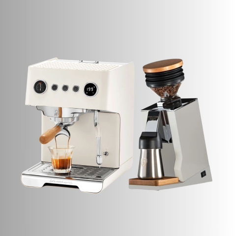 Pachet Home Barista Gemilai: Espressor Gemilai Ele G3028A - Rasnita Eureka Mignon Single Dose Pro  - Alb