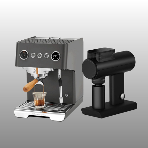Pachet Home Barista Gemilai: Espressor Gemilai Ele G3028A - Rasnita Timemore Sculptor 064S - Negru