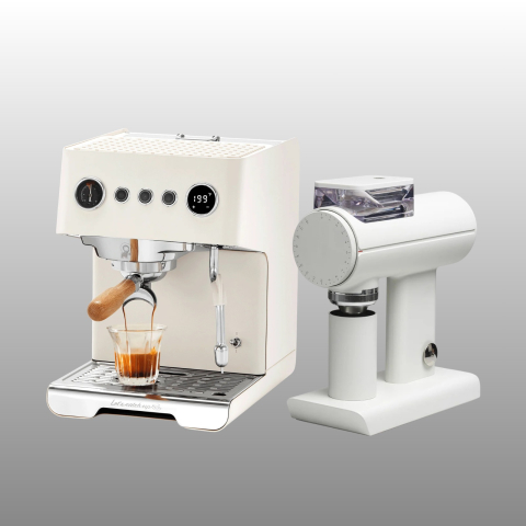 Pachet Home Barista Gemilai: Espressor Gemilai Ele G3028A - Timemore Sculptor 064S - Alb