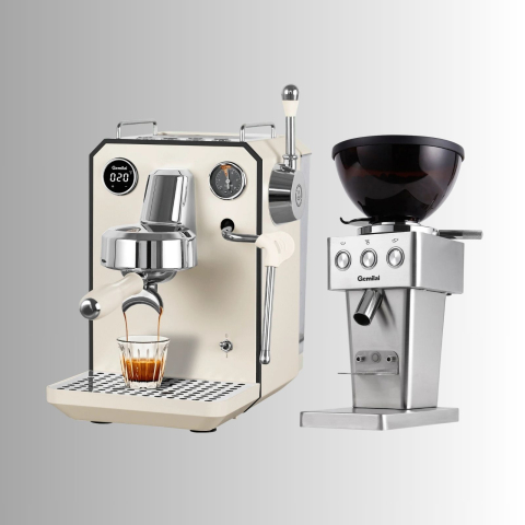 Pachet Home Barista Gemilai: Espressor Gemilai Owl G3006 - Rasnita Gemilai G9015A- Ivory White