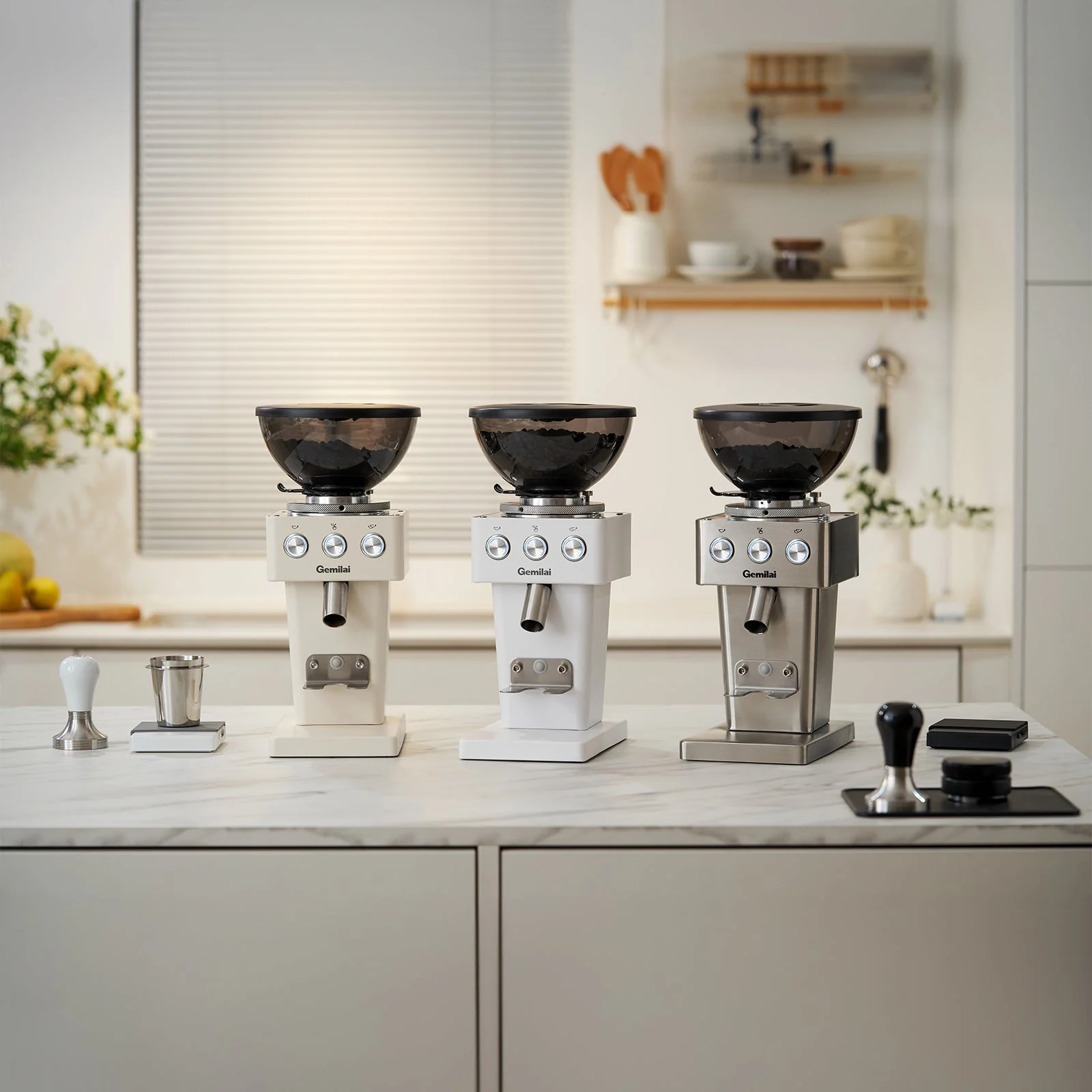 Pachet Home Barista Gemilai: Espressor Gemilai Owl G3006 - Rasnita Gemilai G9015A - Metalic Silver [6]