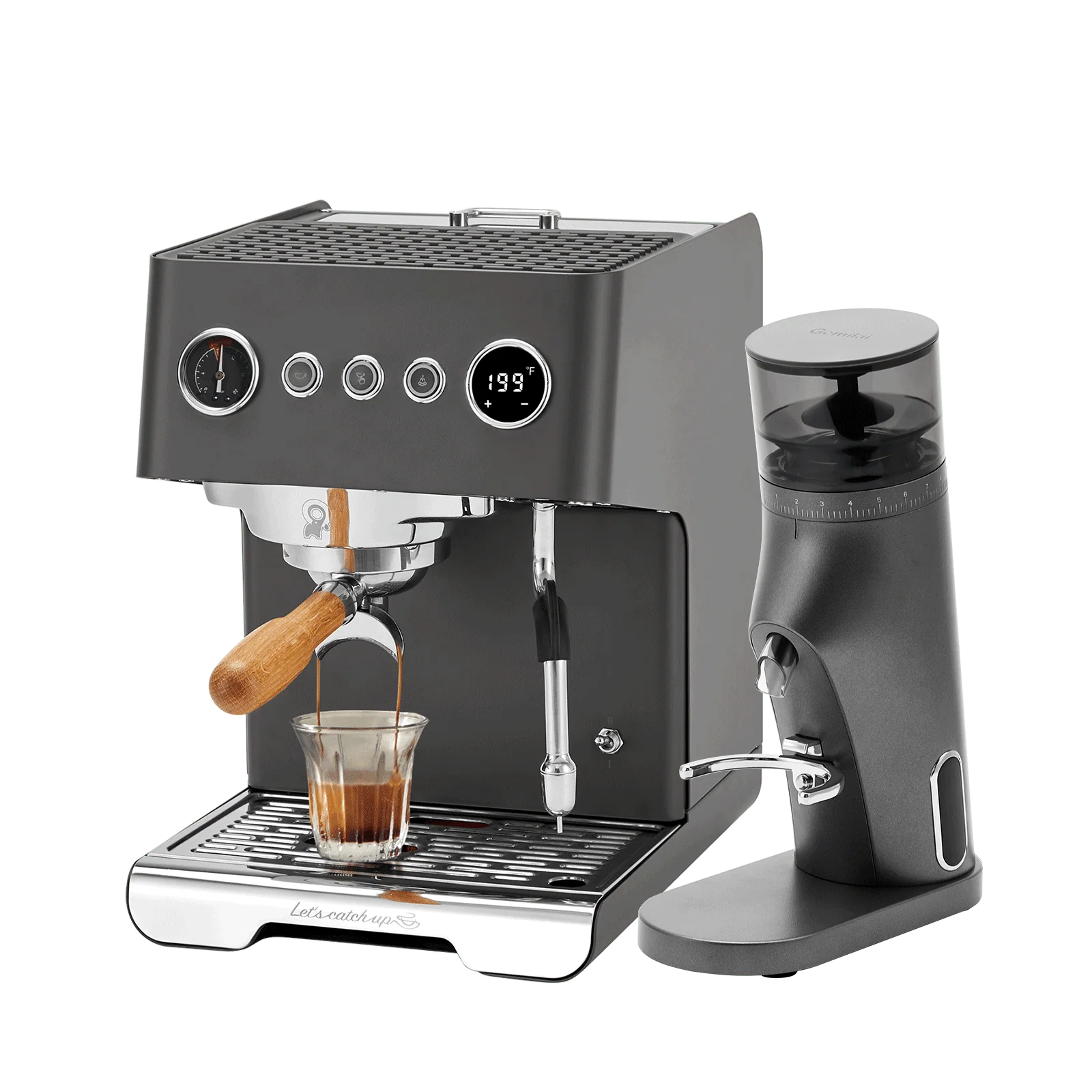 Pachet Home Barista Gemilai: Espressor Gemilai Ele G3028A - Rasnita Gemilai Molight G9010B - Rock Grey