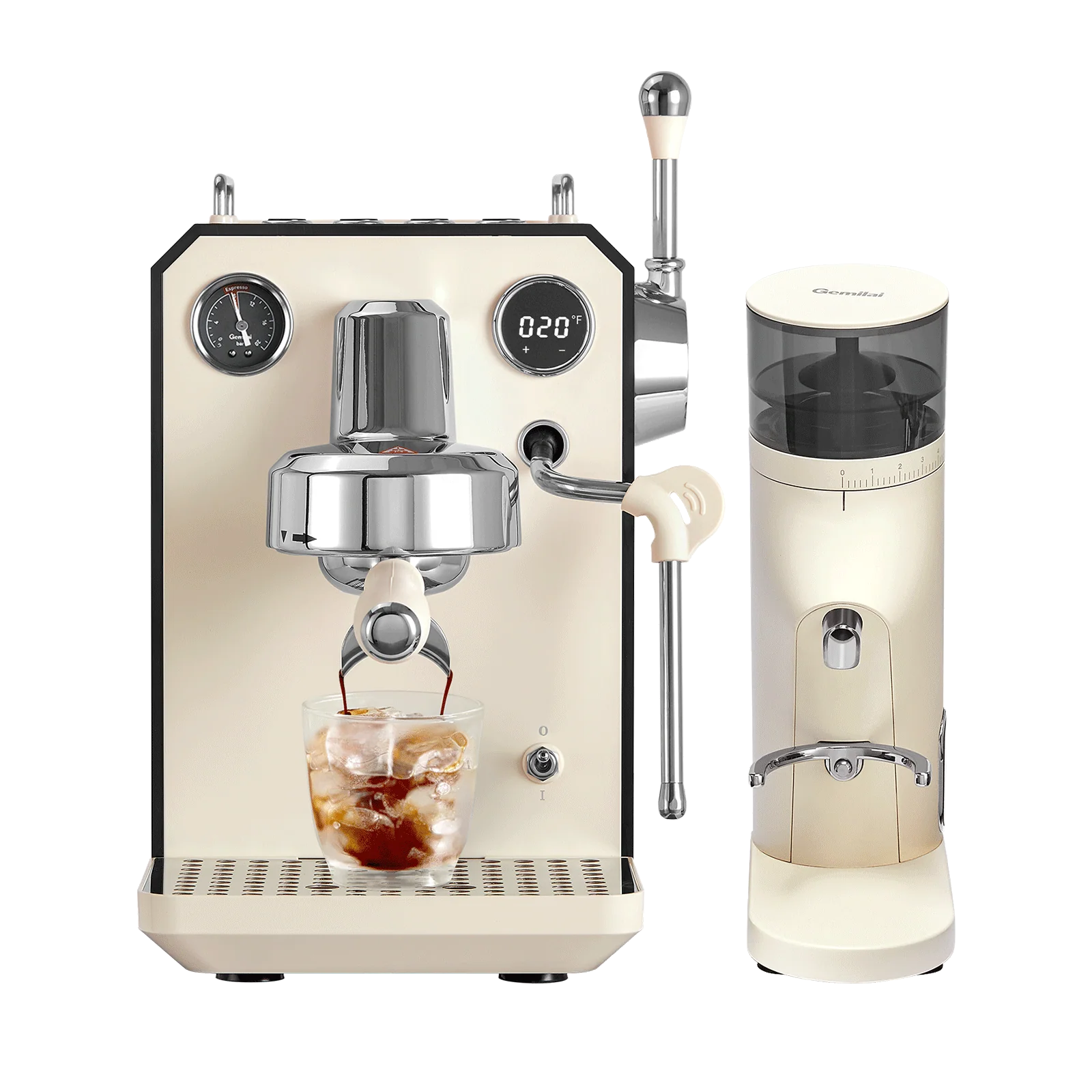 Pachet Home Barista Gemilai: Espressor Gemilai Owl G3006 - Rasnita Gemilai Molight G9010B - Ivory White [1]