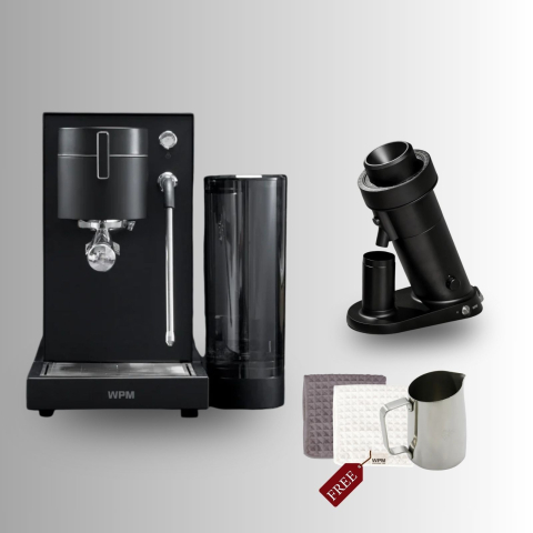 Pachet Home Barista WPM: Espressor WPM Primus Negru - Rasnita WPM Zp-1 Negru