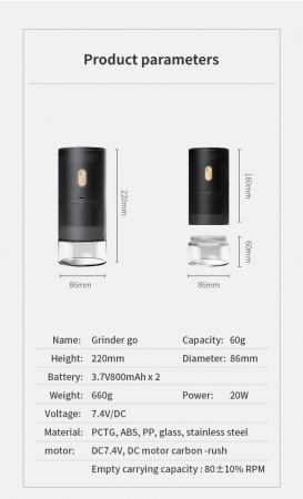 Timemore Rasnita Electrica Cafea Portabila GRINDER GO [10]