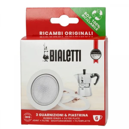 Bialetti - Bialetti Set 3 garnituri + 1 sita Moka Pot Express - 6 cupe