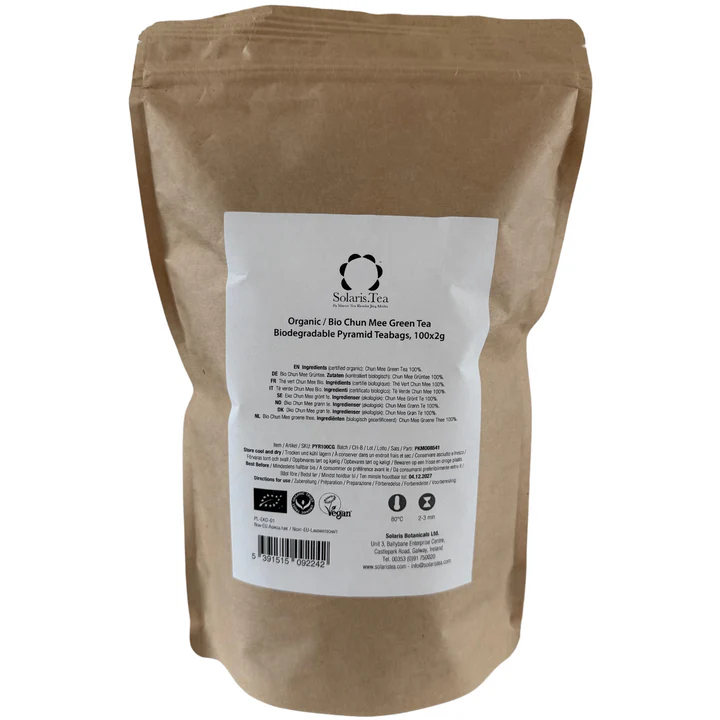 Solaris Ceai Organic Verde Chun Mee 100 plicuri piramidale [1]