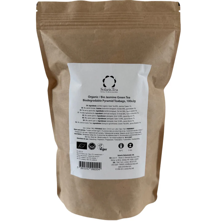Solaris Ceai Organic Verde cu Iasomie 100 plicuri piramidale [1]