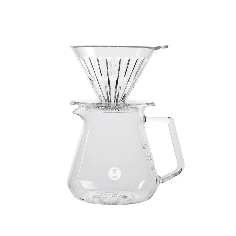 Server - Timemore Brewer Set Crystal Eye cu Dripper Plastic PCTG 02 + Server 600ml - Transparent