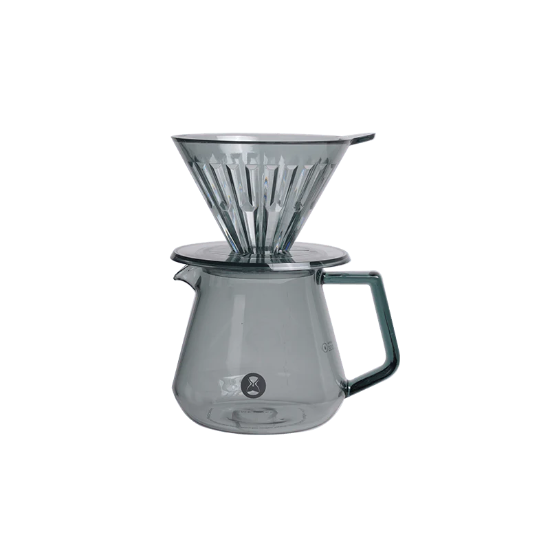 Server - Timemore Brewer Set Crystal Eye cu Dripper Plastic PCTG 02 + Server 600ml - Negru Transparent