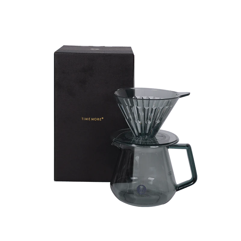 Timemore Brewer Set Crystal Eye cu Dripper Plastic PCTG 02 + Server 600ml - Negru Transparent [1]
