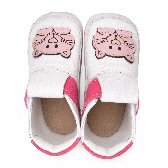 Papucei Barefoot Pisica Alb/roz [6]