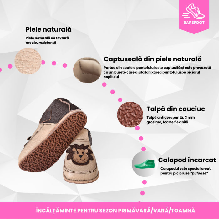 Papucei Barefoot Leu maro [8]