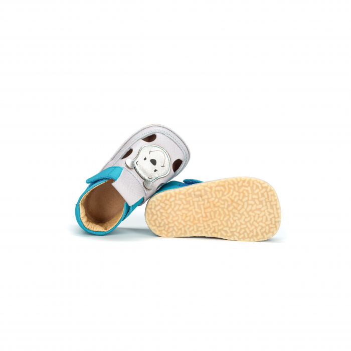 Sandalute Barefoot Albastru/gri Ursulet [2]