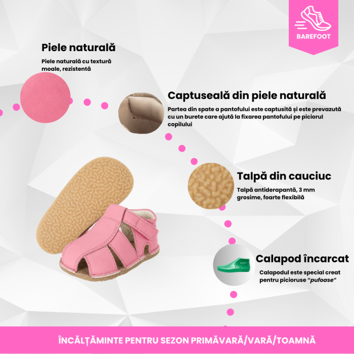Săndăluțe Barefoot M2 Roz bonbon [8]