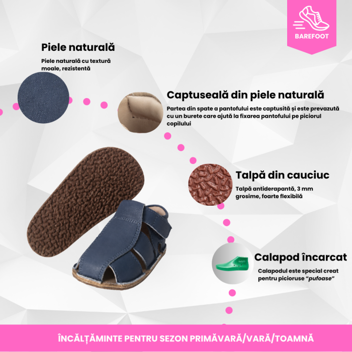 Săndăluțe Barefoot M2 Bleumarin [8]