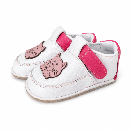 PAPUCEI - Papucei Barefoot Pisica Alb/roz